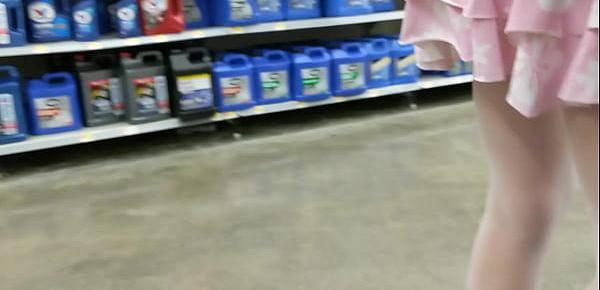  Wife in Walmart lifting skirt